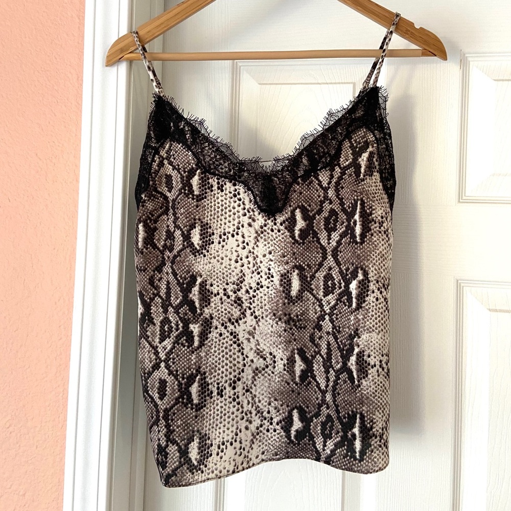 VICI Lush Snakeskin Print Lace Cami